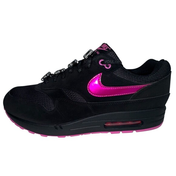 Nike Air Max 1 Premium Valentines Day Pack Mens Size 13 Sneakers Black Pink New - Picture 1 of 9